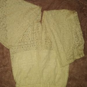 Cream lace pants
